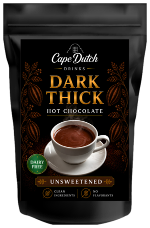 Dark Thick Hot Choc - Dairy free & Unsweetened, 20 cups / 200g