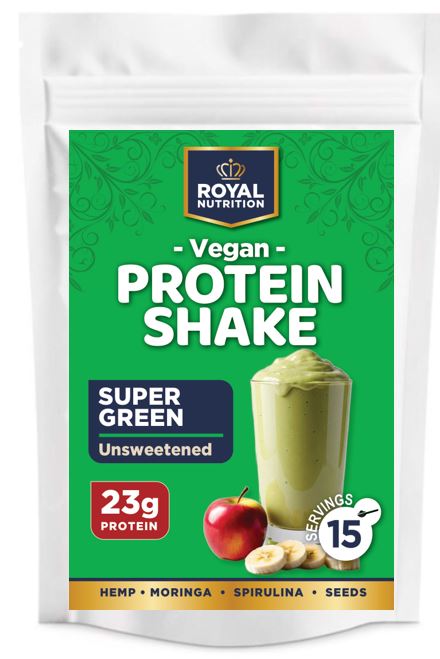 Vegan Super Green Protein Shake - Unsweetened (Royal Nutrition) 450g