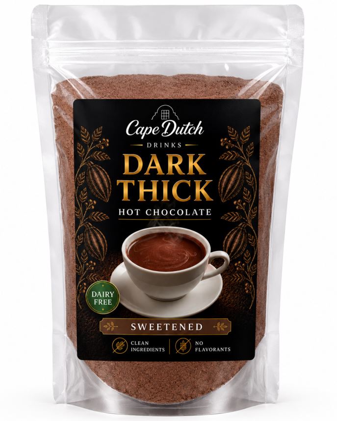 Dark Thick Hot Choc - Dairy free & Sweetened, 1Kg