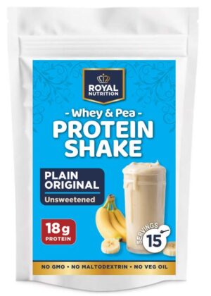 Whey & Pea Protein shake, Plain - Unsweetened / 450g (Royal nutrition)