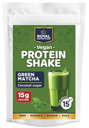 Green Matcha Vegan Protein Shake - Moringa, Hemp, Maca, Boabab, 450g