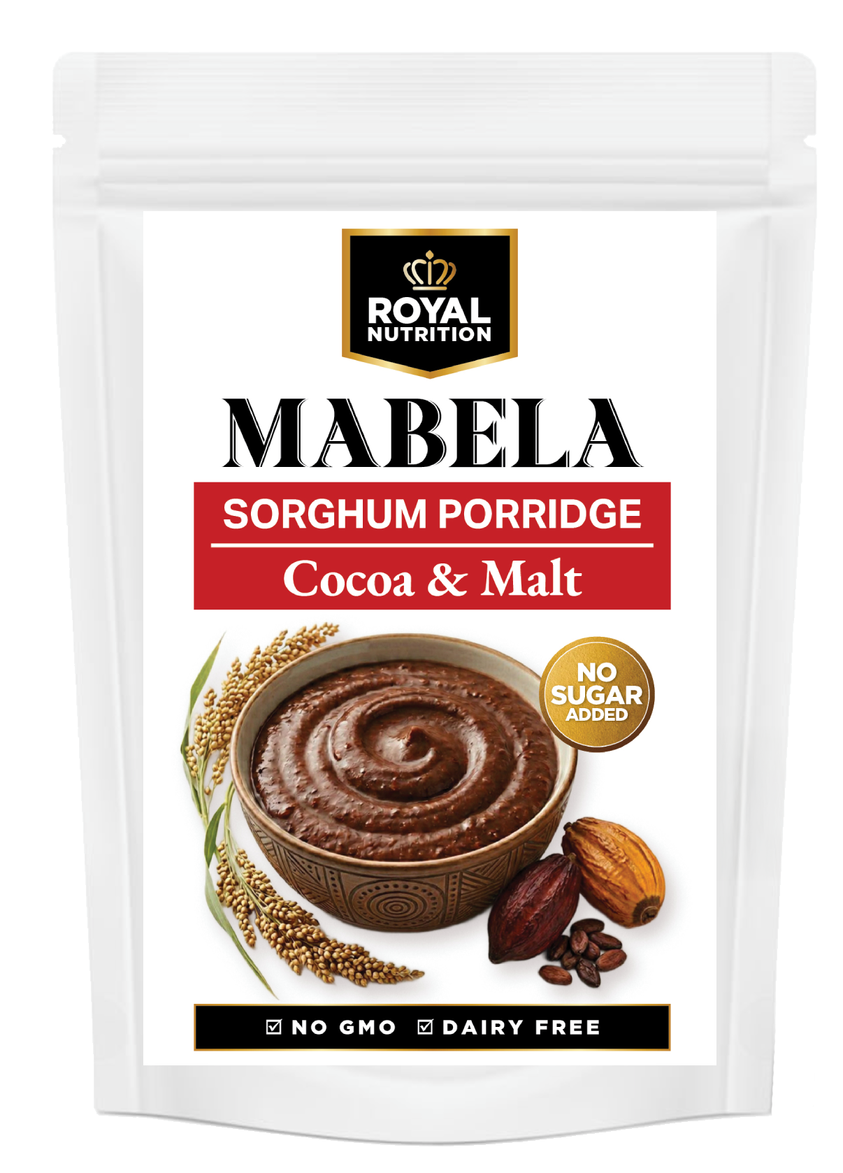 Mabela Sorghum Porridge - Cocoa & Malt (Royal Nutrition) 350g